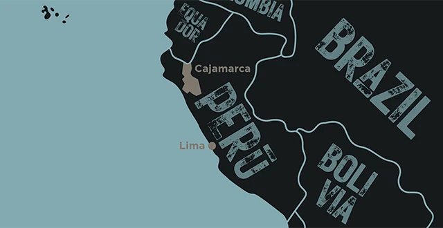 Ground Coffee Society map of the Cajamarca coffee growing region in Peru