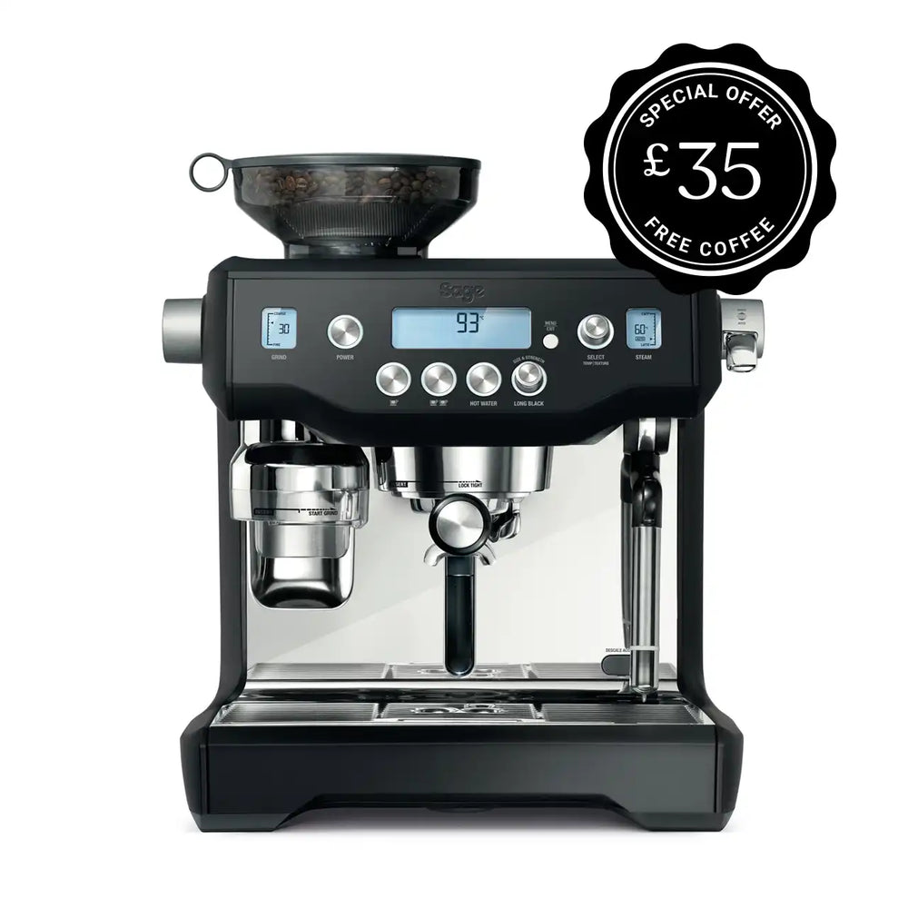 Ground Coffee Society Sage The Oracle Espresso Machine Black Truffle with £35 of Free Coffee