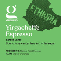 Ground Coffee Society specialty coffee beans label Ethiopia Yirgacheffe Espresso