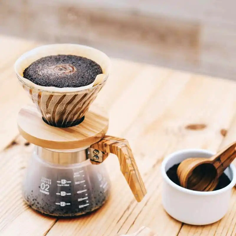 Hario V60 Olive Wood Glass Server