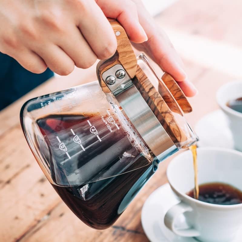 Hario V60 Olive Wood Glass Server