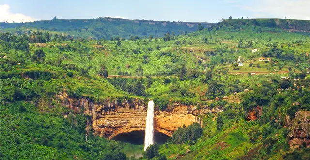 Ground Coffee Society Uganda Sipi Falls landscape with waterfall