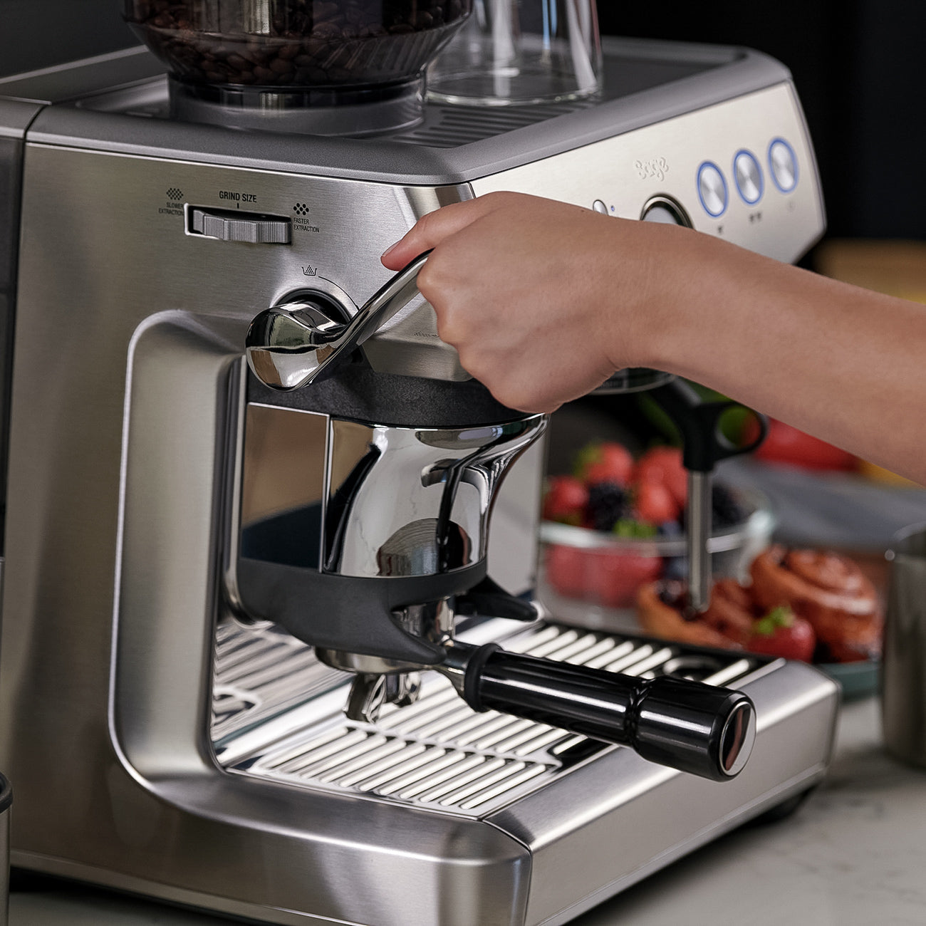 Sage Barista Express Impress Espresso Machine Stainless Steel