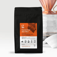 Bag of delicious hand-roasted single origin Ground Coffee Society 250g Kenya Kamwangi AB Filter