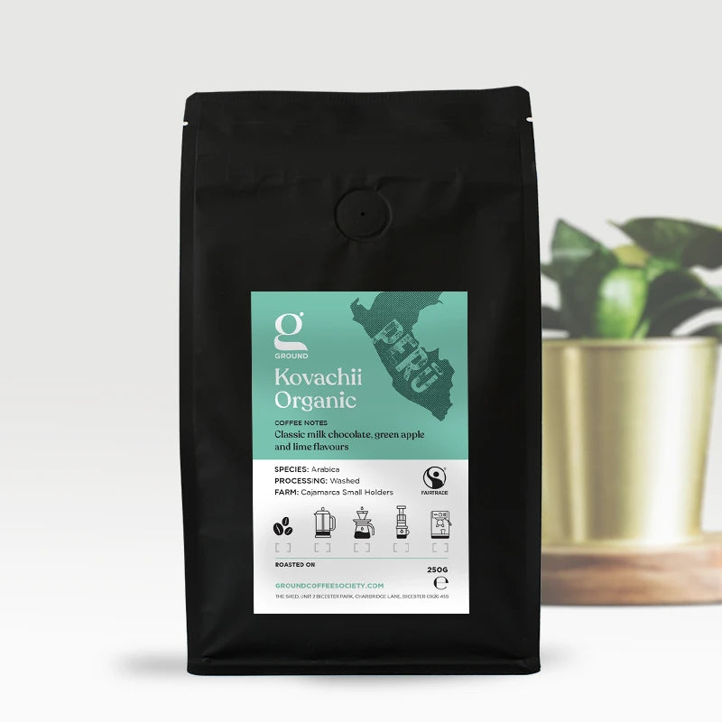 Ground Coffee Society Peru Kovachii Organic Fair Trade coffee beans bag - 250g